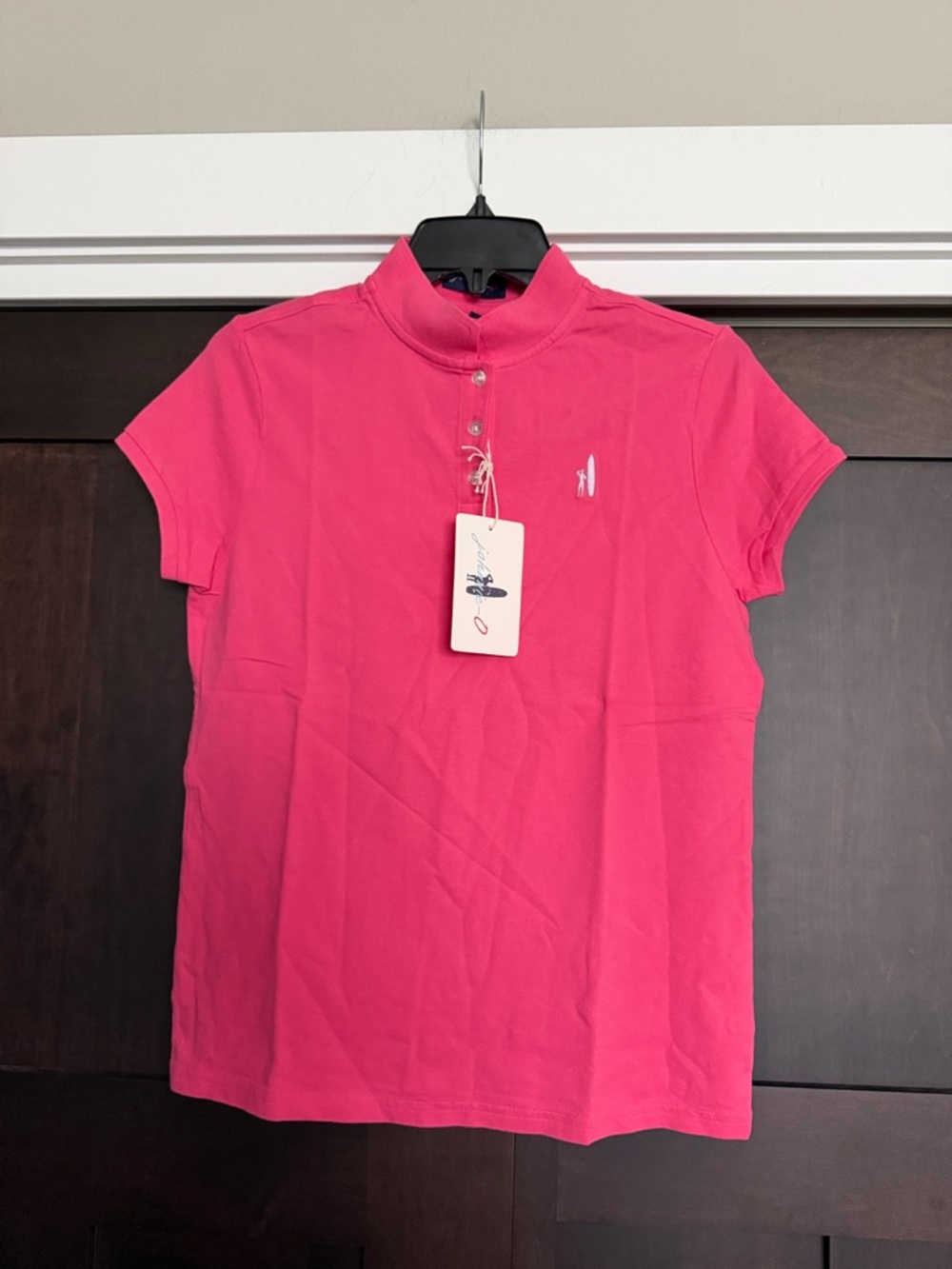 Johnnie-O Girls West Coast Prep Polo Shirt in Fandango Pink Size 16